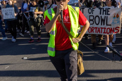 “ICE out of the Super Bowl”
8, Feb. 2026 Community protests the presence of ICE and Border Patrol at Super Bowl LX in Santa Clara, Ca.
(ProBonoPhoto/John Weekes